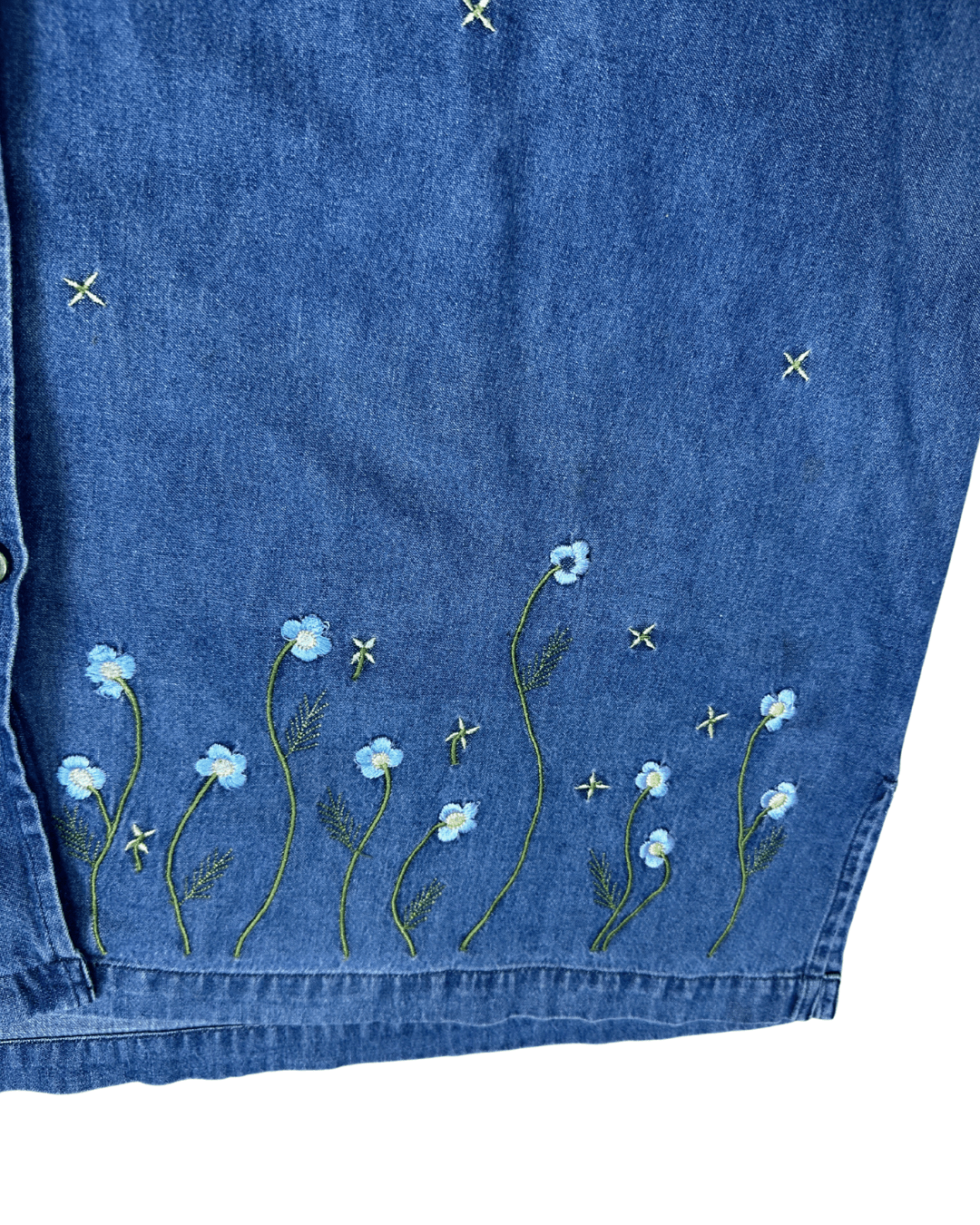 Vintage Jane Ashley Embroidered Denim Shirt - Funkify