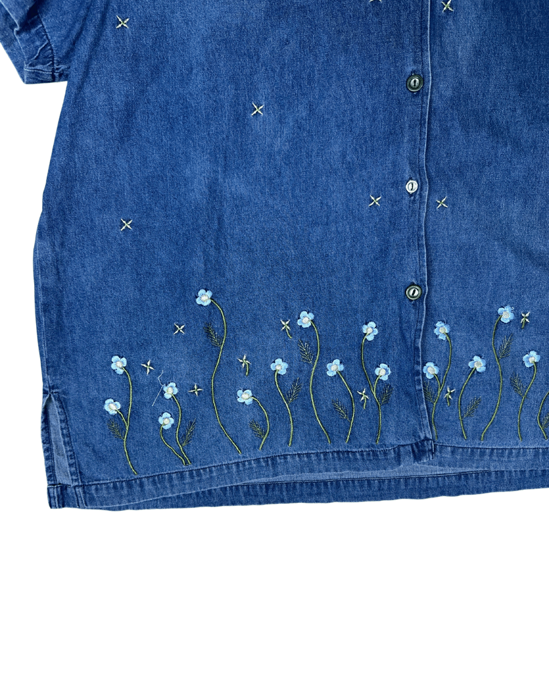 Vintage Jane Ashley Embroidered Denim Shirt - Funkify