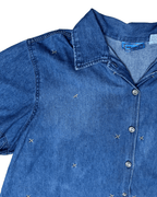 Vintage Jane Ashley Embroidered Denim Shirt - Funkify