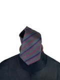 Vintage Jean Pierre Milano Gray Striped Pure Silk Necktie 8 cm - Funkify