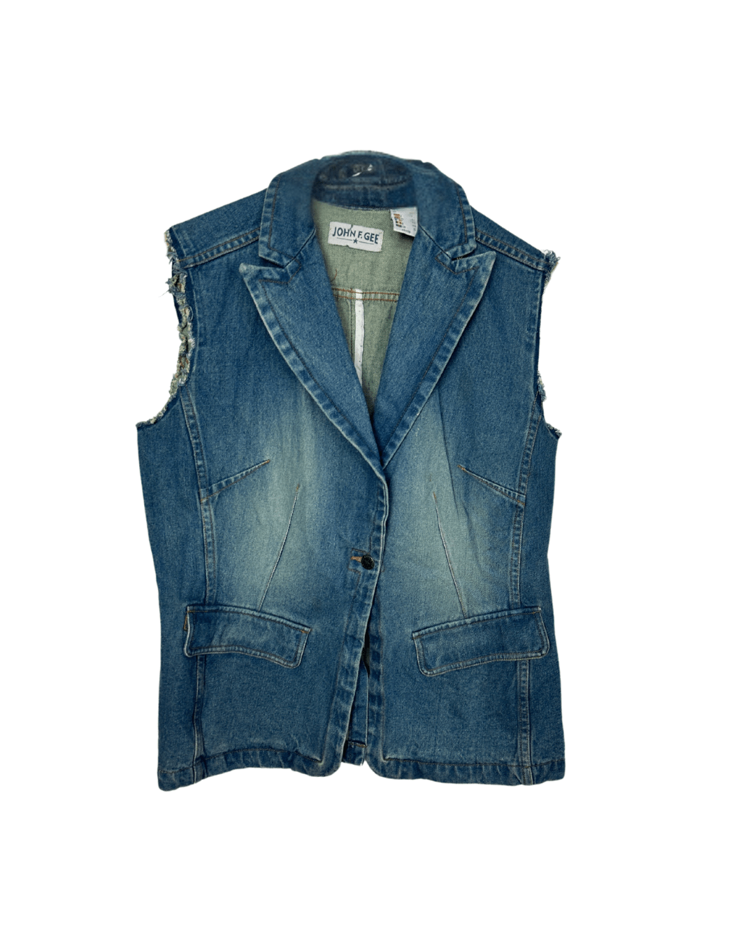 Vintage John F. Gee Women's Denim Vest Small - Funkify