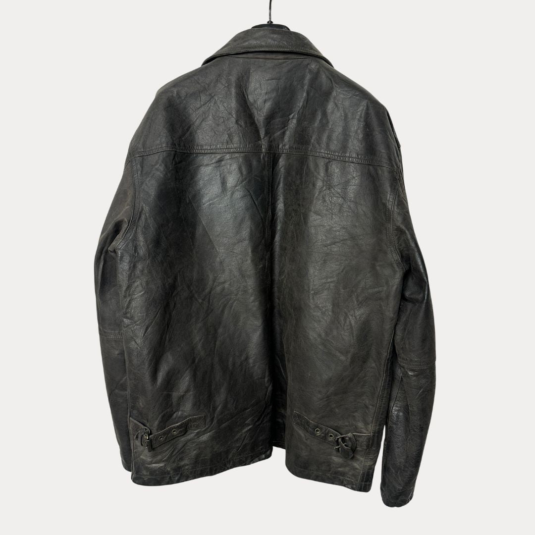 Vintage Kcero Brown Genuine Leather Jacket XL - Funkify