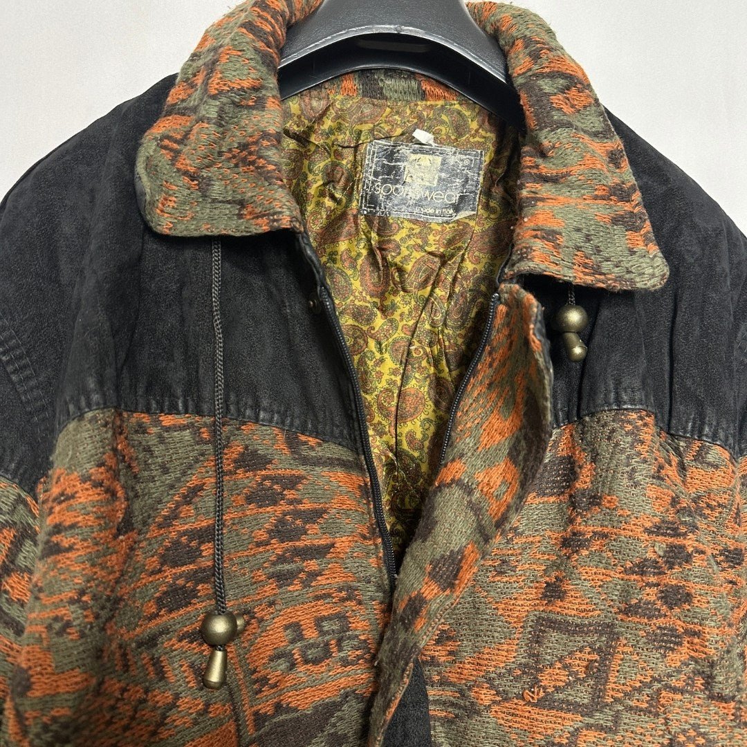 Vintage Knit Bomber Jacket Large - Funkify