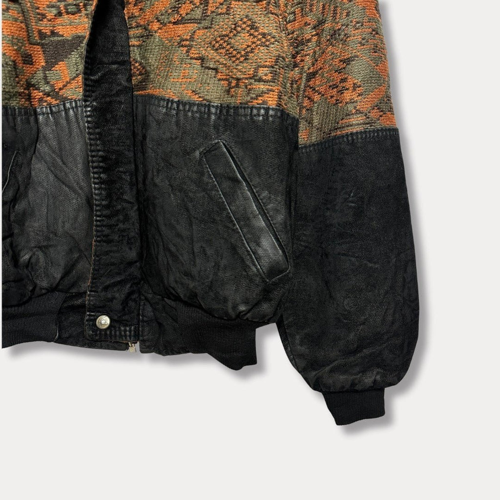 Vintage Knit Bomber Jacket Large - Funkify