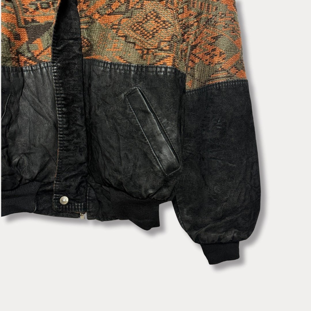 Vintage Knit Bomber Jacket Large - Funkify