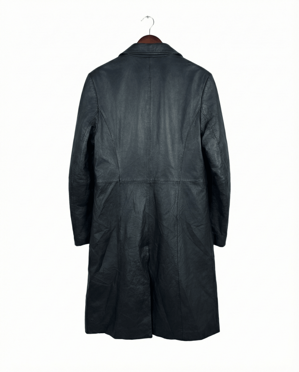 Vintage Lapel Genuine Leather Coat - Women's Medium - Funkify