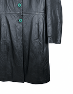 Vintage Lapel Genuine Leather Coat - Women's Medium - Funkify
