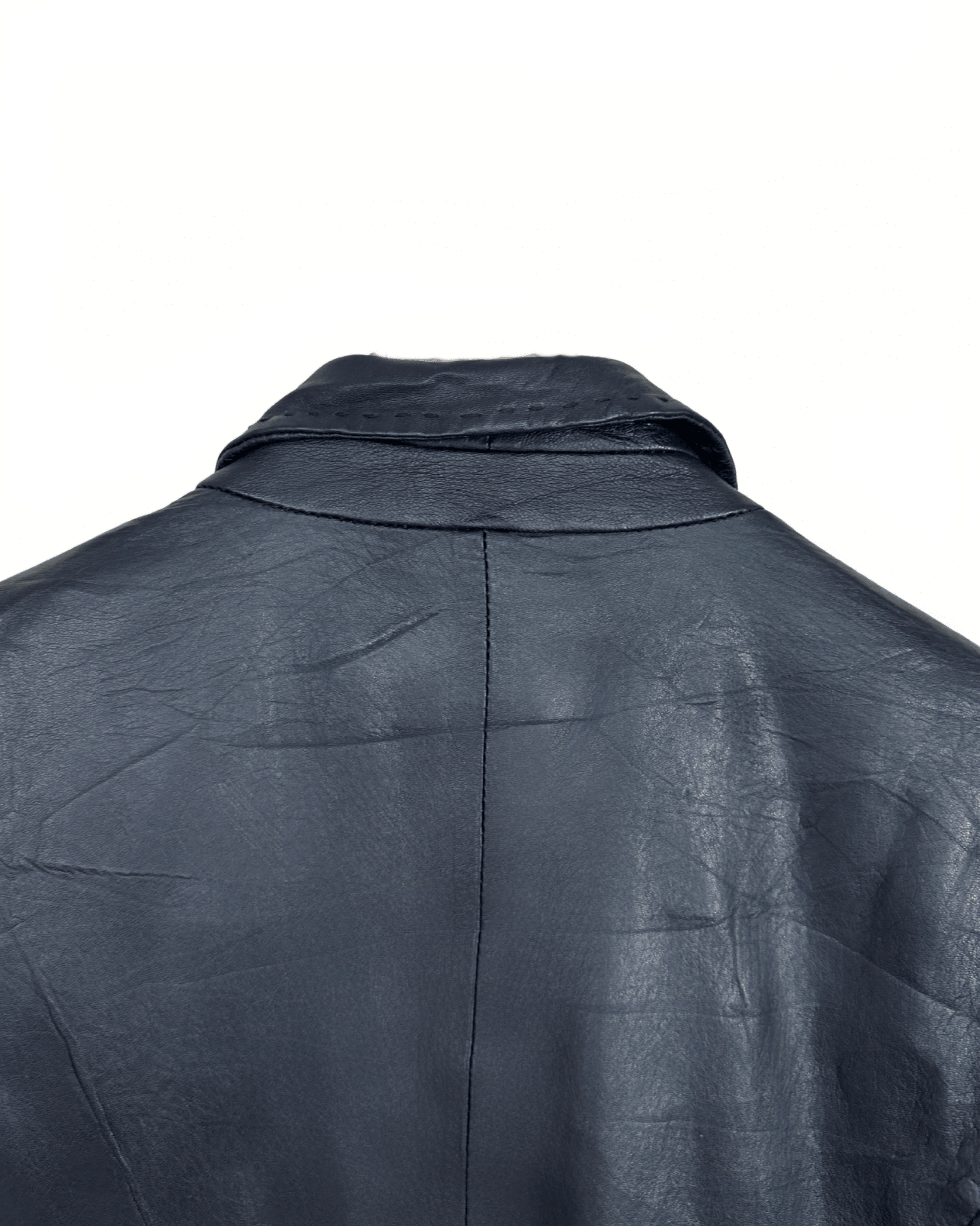 Vintage Lapel Genuine Leather Coat - Women's Medium - Funkify