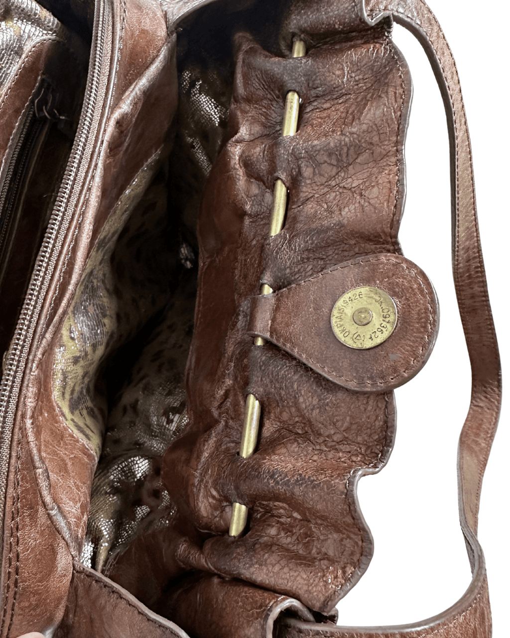 Vintage Leather Home Genuine Leather Tote with Gathered Detail - Funkify