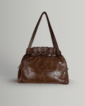 Vintage Leather Home Genuine Leather Tote with Gathered Detail - Funkify