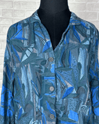 Vintage Long Sleeve Abstract Print Women's Shirt - Medium - Funkify