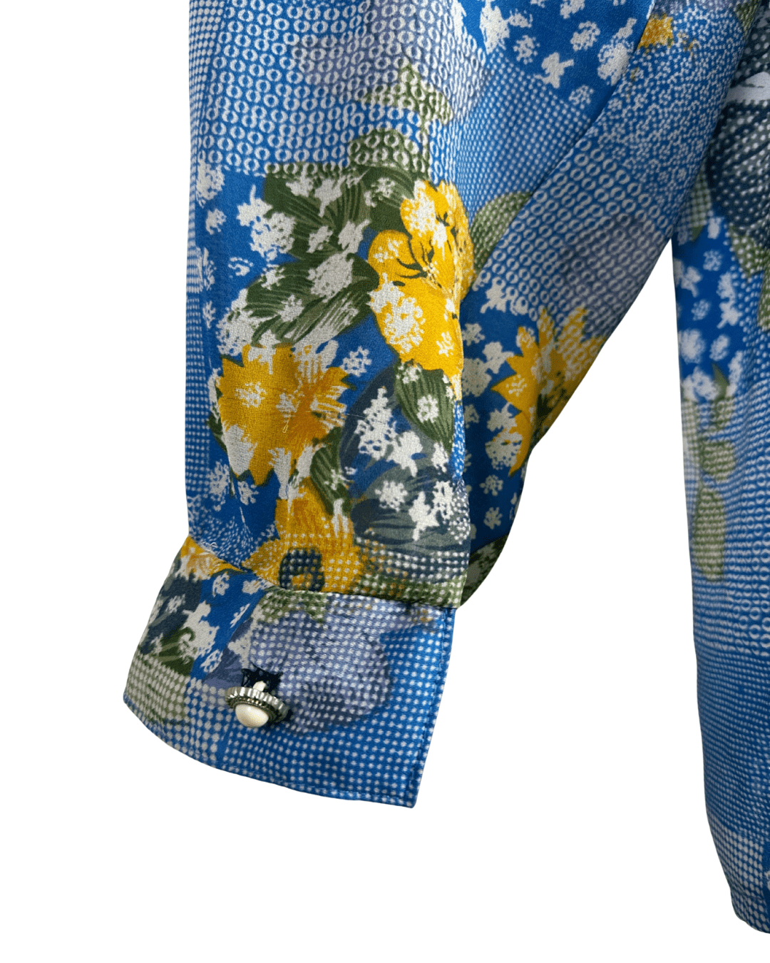 Vintage Long Sleeve Blouse with Shoulder Pads - Funkify