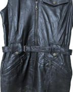 Vintage Long Utility Genuine Leather Vest - Women's Medium - Funkify