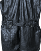 Vintage Long Utility Genuine Leather Vest - Women's Medium - Funkify