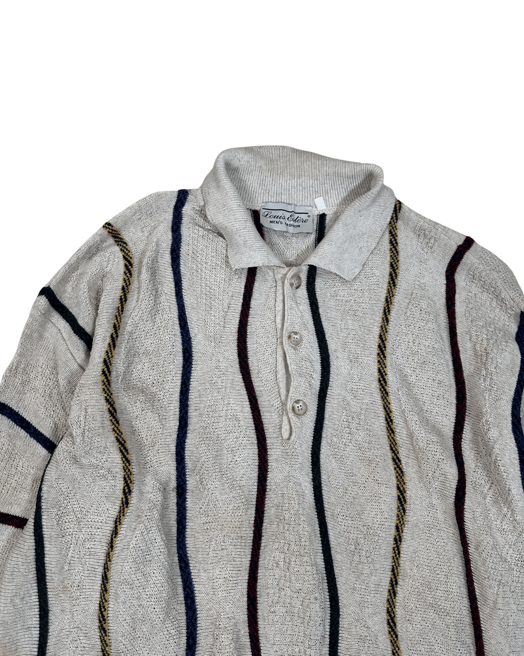 Vintage Louis Estere Striped Polo Sweater - Funkify