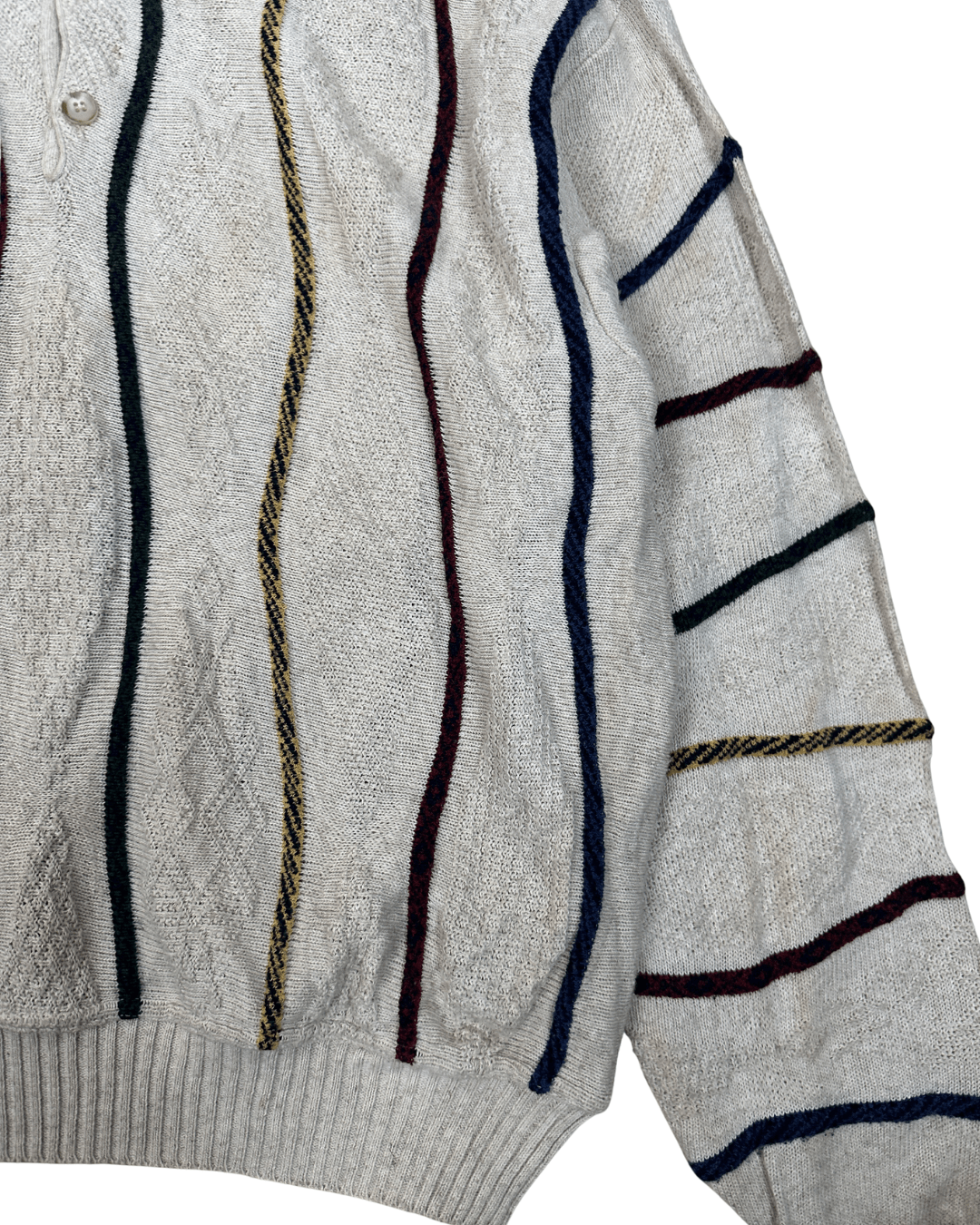 Vintage Louis Estere Striped Polo Sweater - Funkify