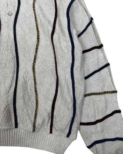 Vintage Louis Estere Striped Polo Sweater - Funkify