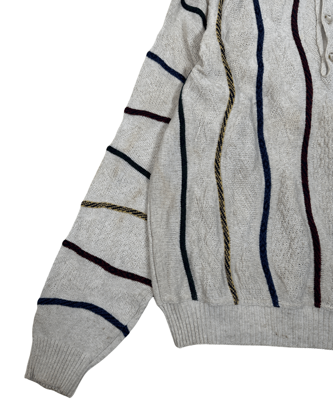 Vintage Louis Estere Striped Polo Sweater - Funkify