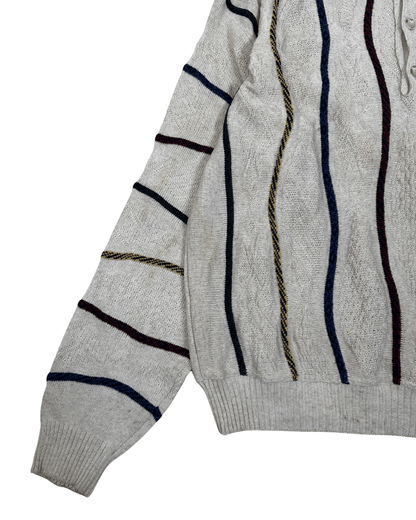 Vintage Louis Estere Striped Polo Sweater - Funkify