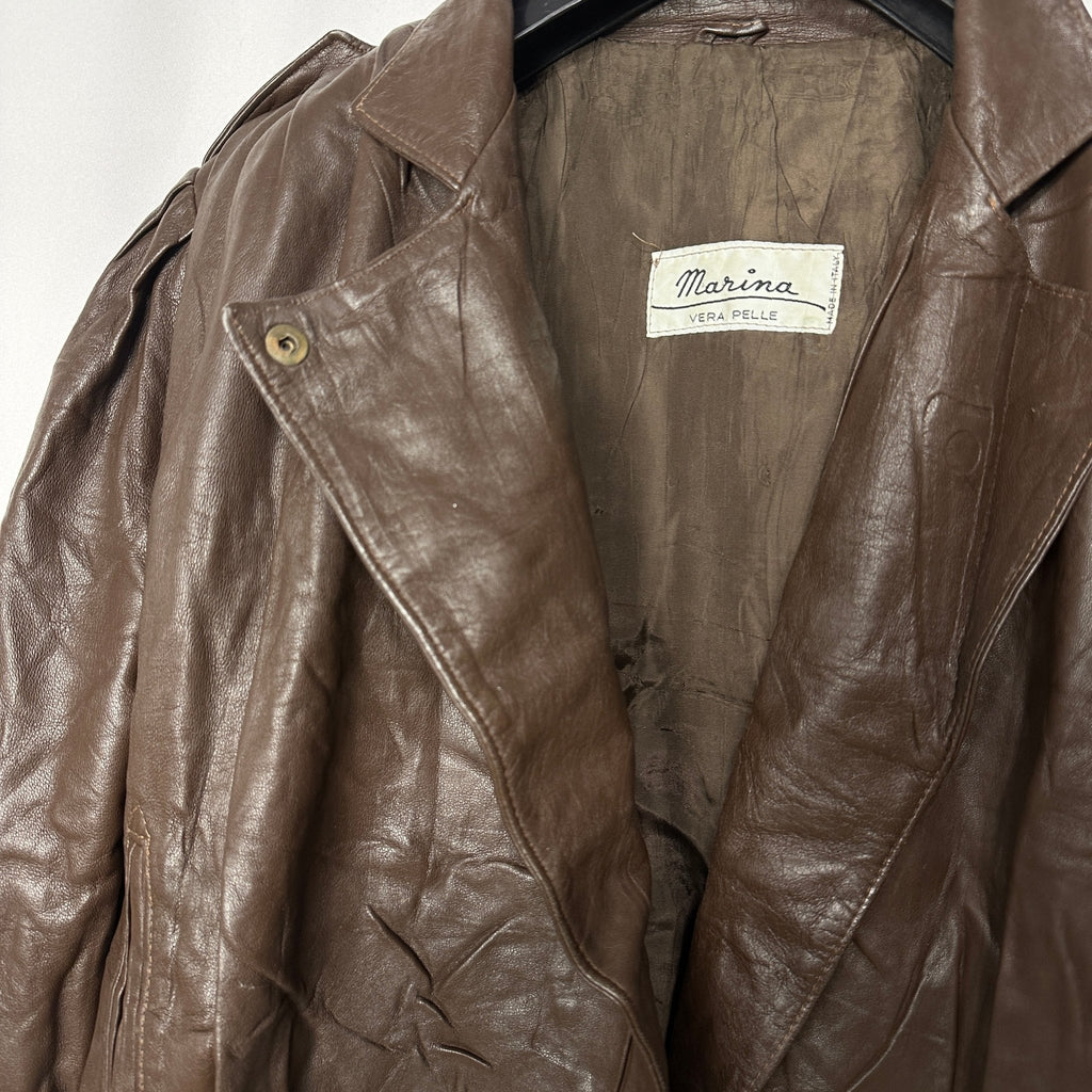 Vintage Marina Vera Pelle Genuine Leather Jacket Large - Funkify