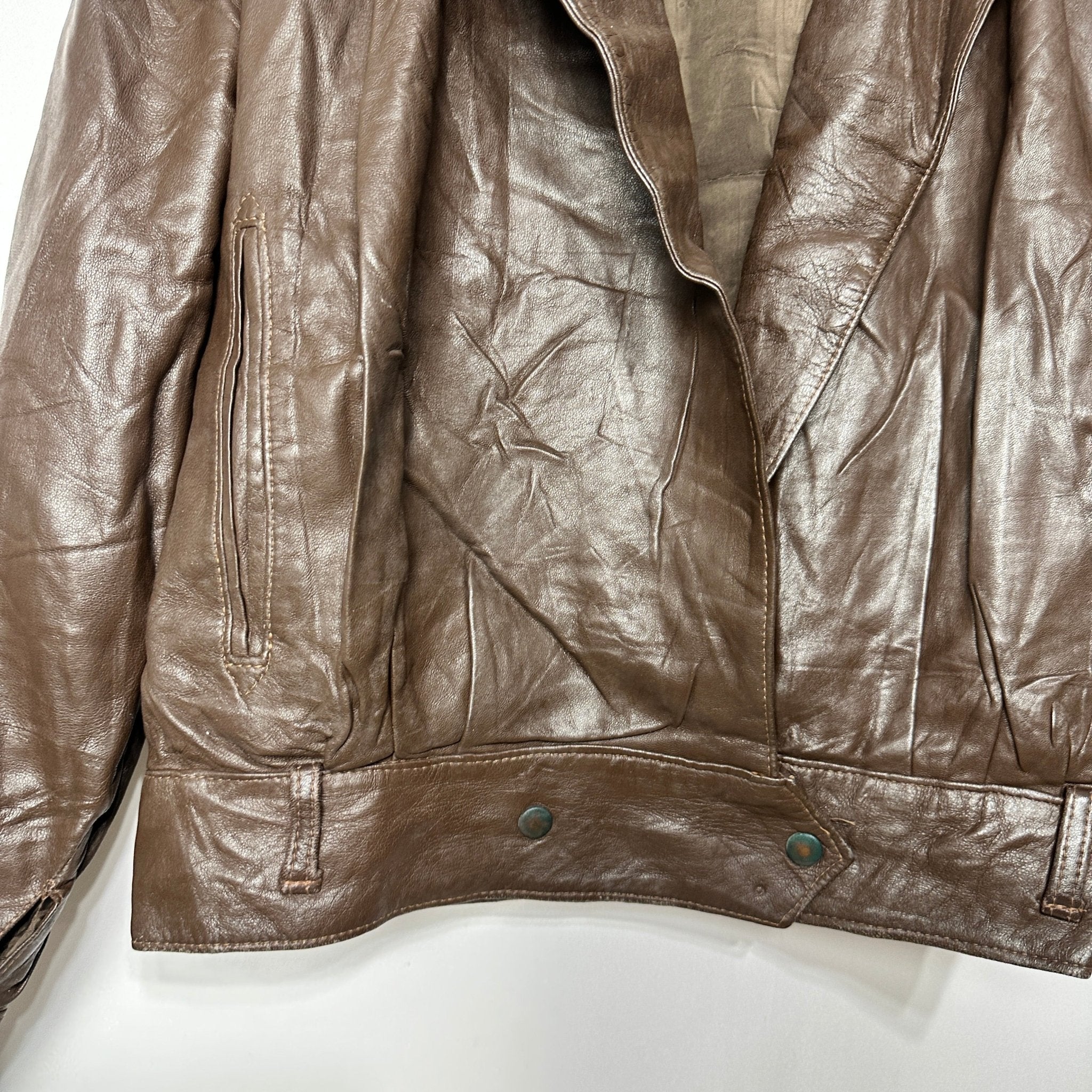 Vintage Marina Vera Pelle Genuine Leather Jacket Large - Funkify