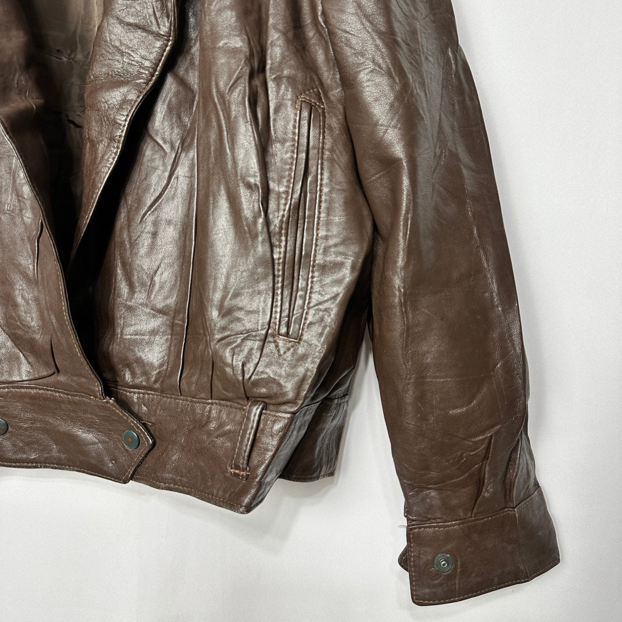 Vintage Marina Vera Pelle Genuine Leather Jacket Large - Funkify