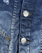 Vintage Mario Morato Studded Denim Vest with Raw Edges - Funkify
