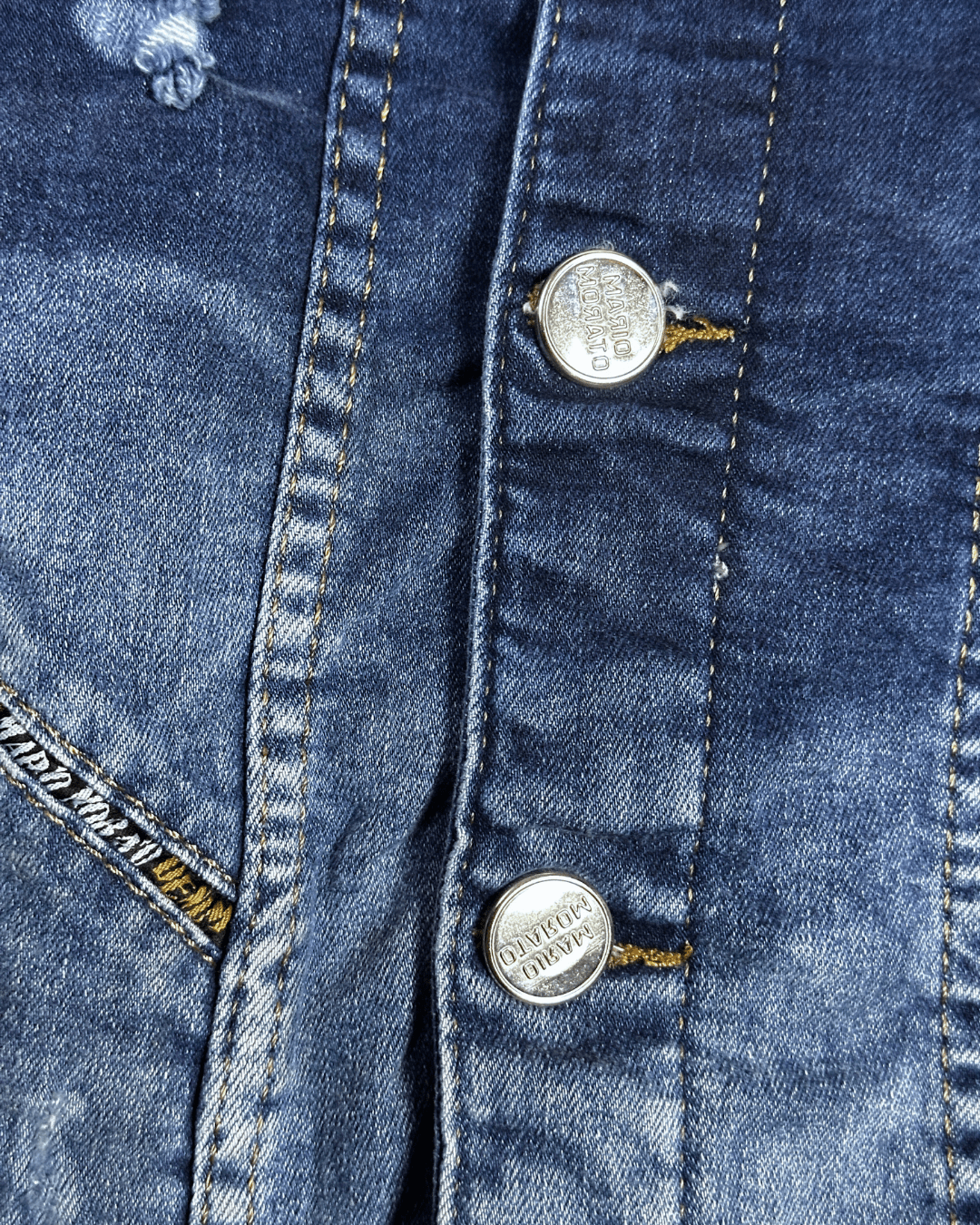 Vintage Mario Morato Studded Denim Vest with Raw Edges - Funkify