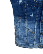 Vintage Mario Morato Studded Denim Vest with Raw Edges - Funkify