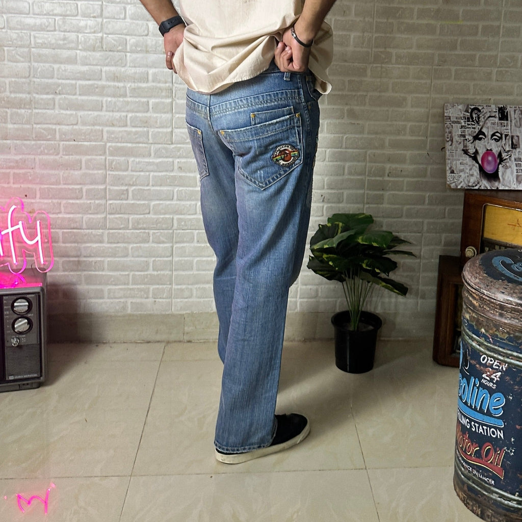 Vintage Men's Patched Denim Jeans - Funkify