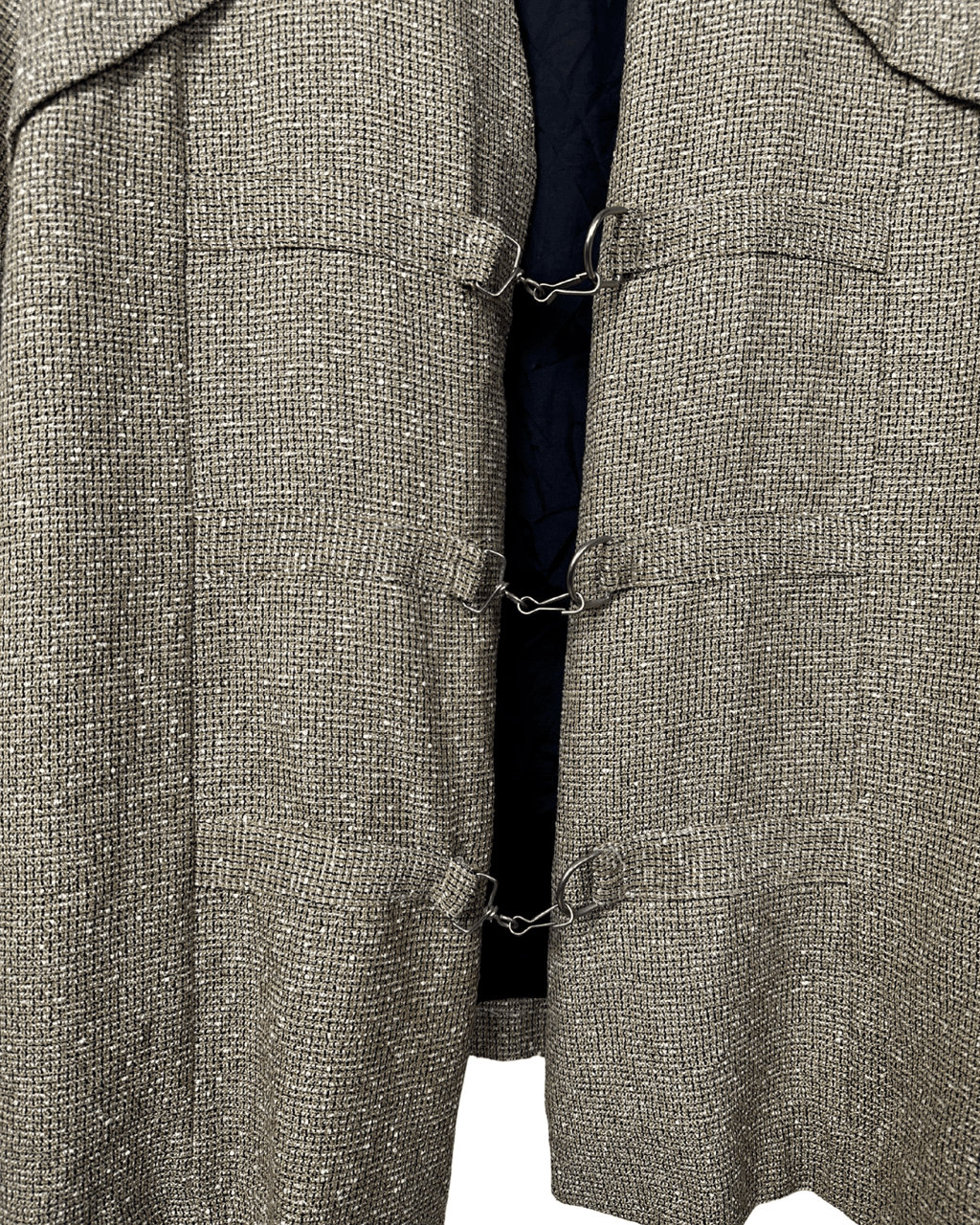 Vintage Metallic Woven Women's Evening Jacket – Hook Closure - Funkify