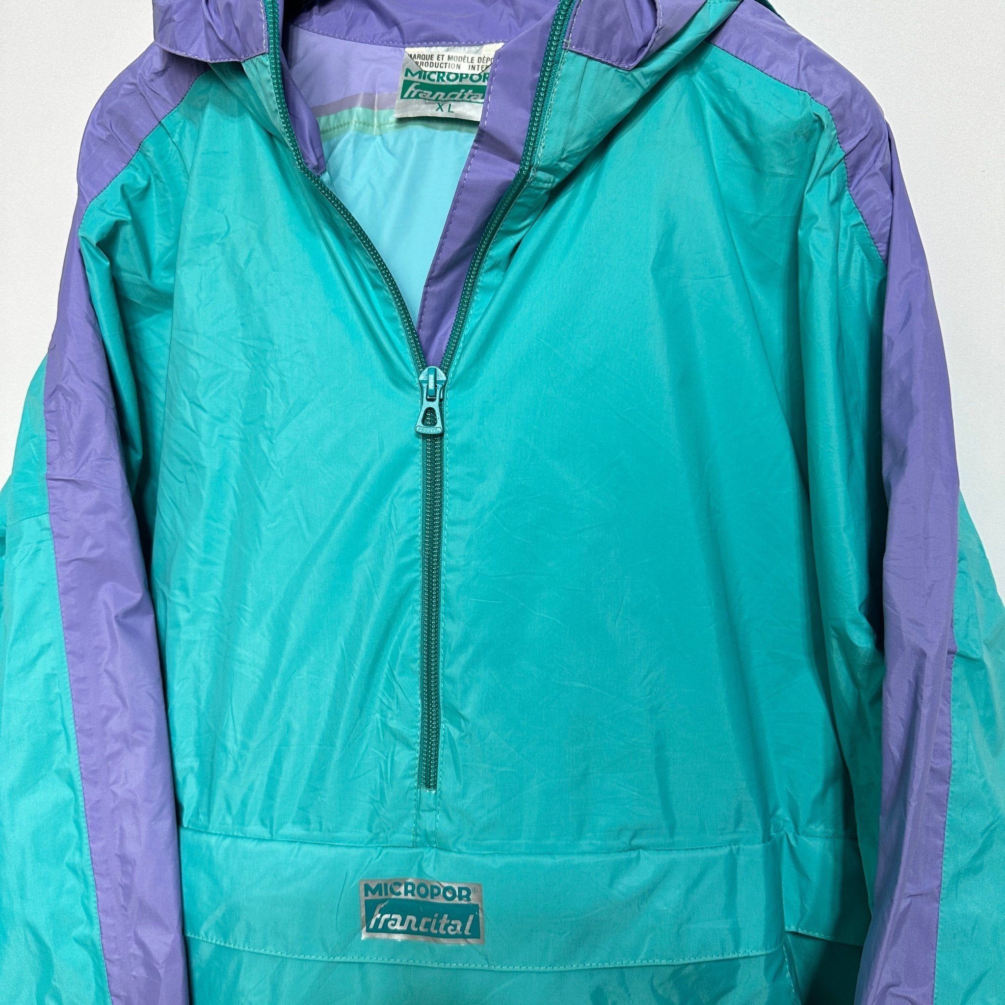 Vintage Micropor Shell Jacket with Foldable Hood XL - Funkify
