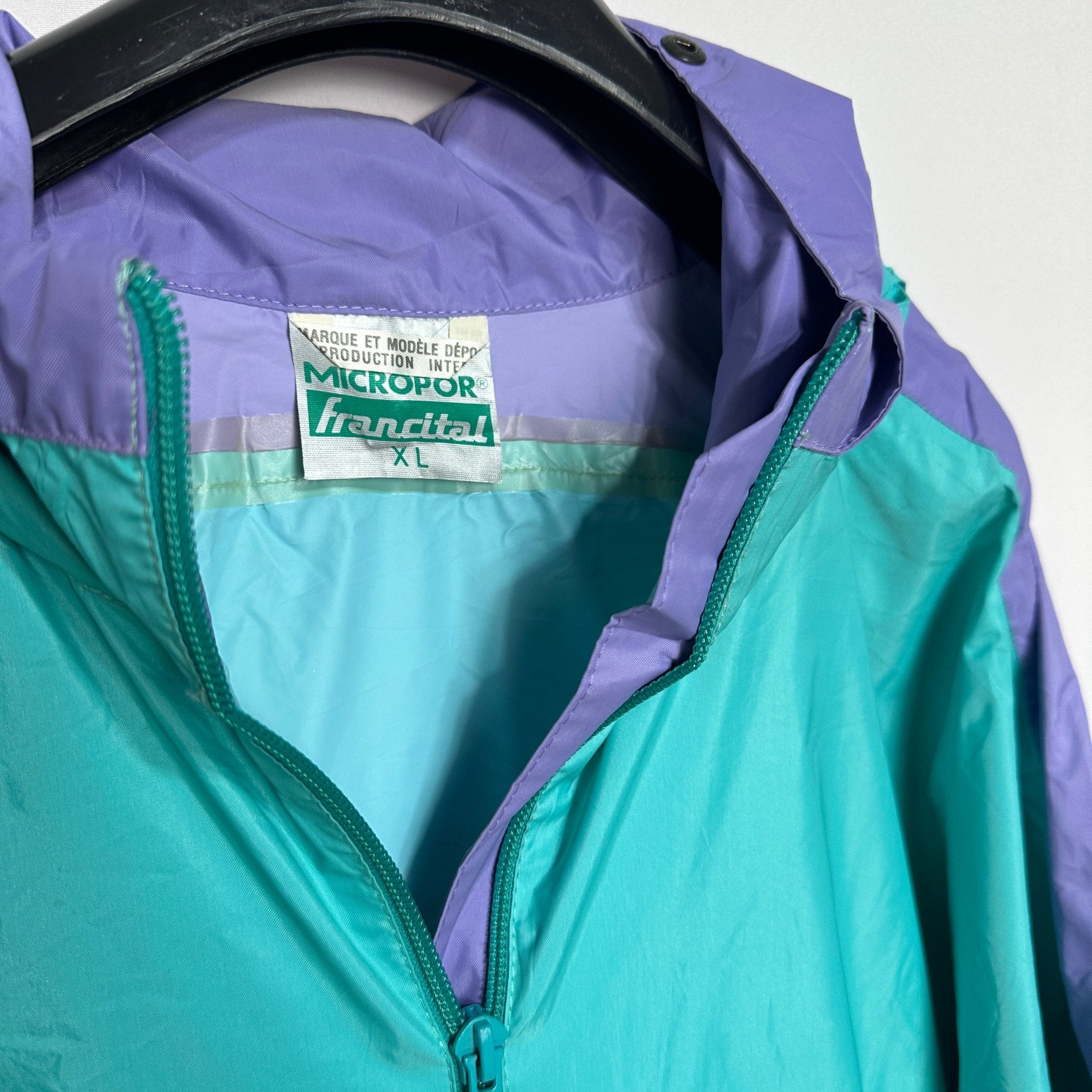Vintage Micropor Shell Jacket with Foldable Hood XL - Funkify