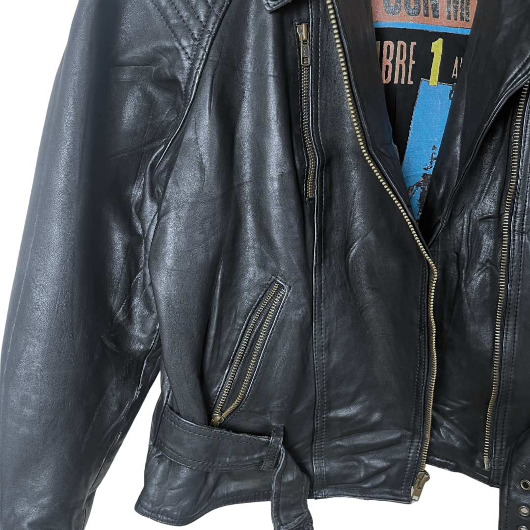 Vintage MQp Genuine Leather Jacket Medium - Funkify