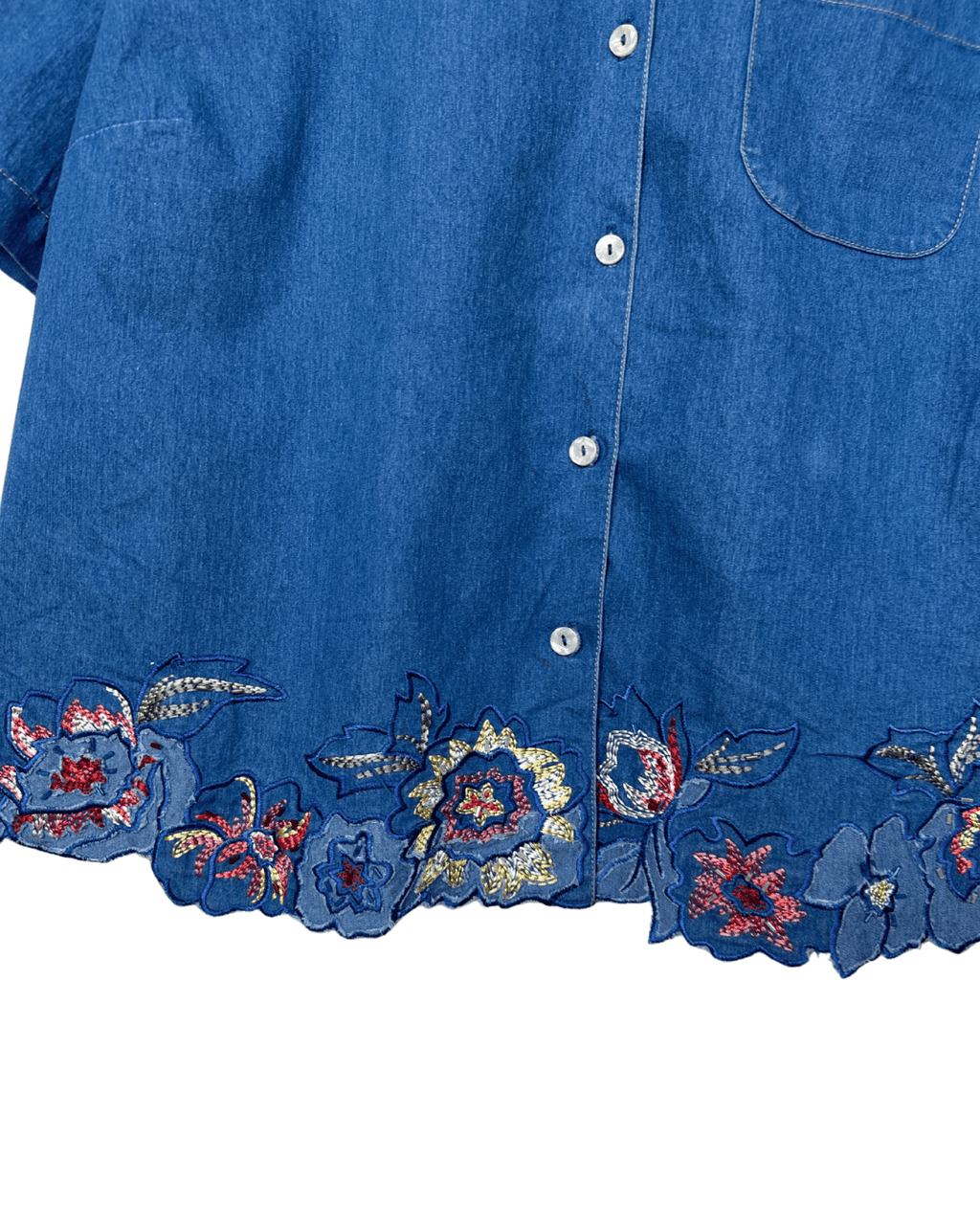 Vintage Napa Valley Denim Embroidered Women's Shirt 2XL - Funkify