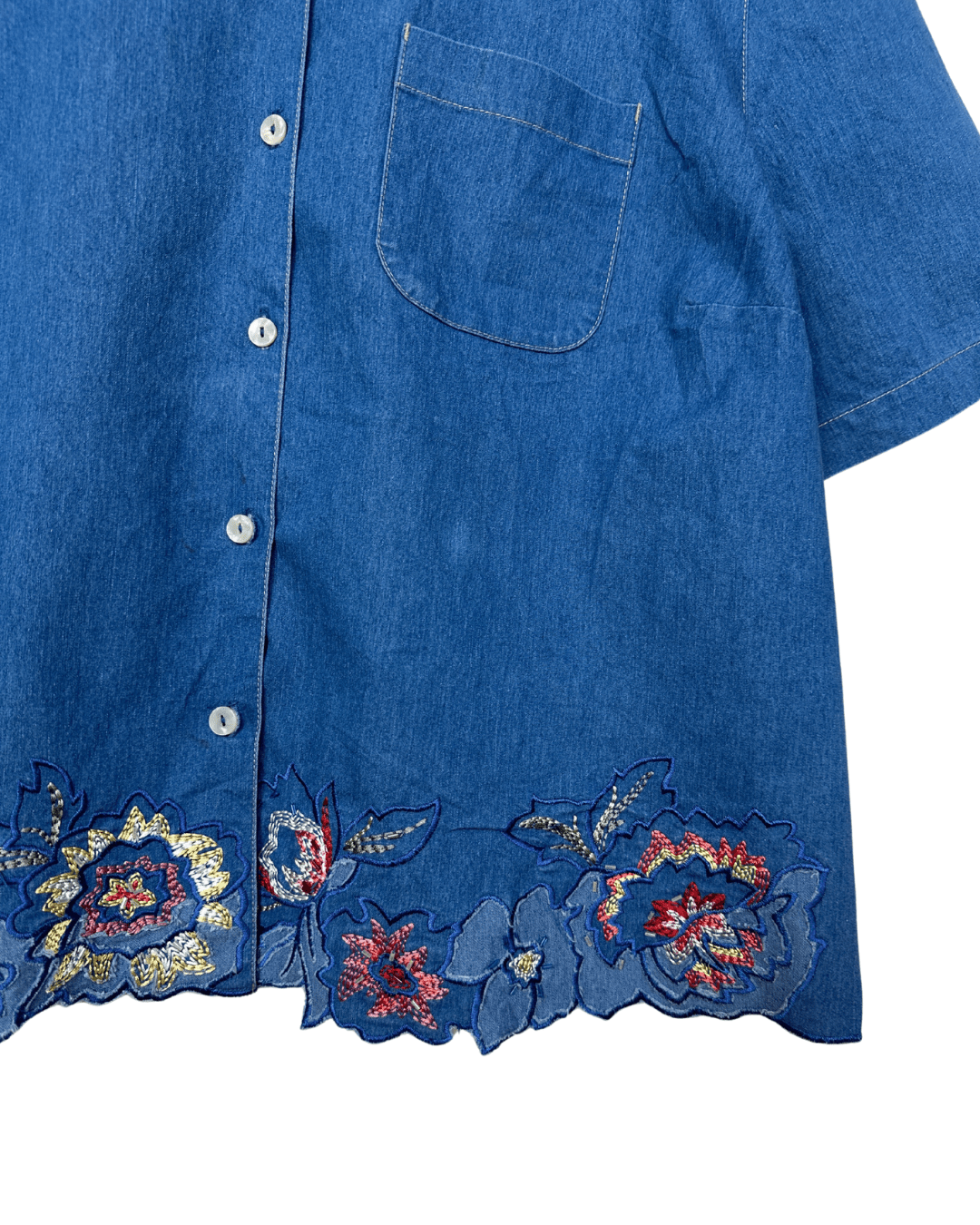 Vintage Napa Valley Denim Embroidered Women's Shirt 2XL - Funkify