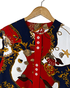 Vintage Nautical - Baroque Print Blouse - Women's XL - Funkify
