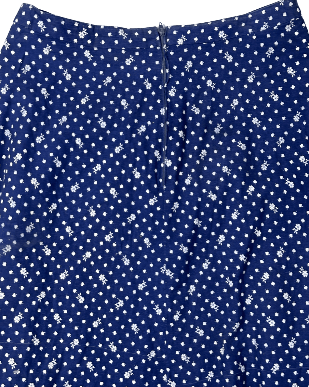 Vintage Navy Blue Floral Midi Skirt - Funkify