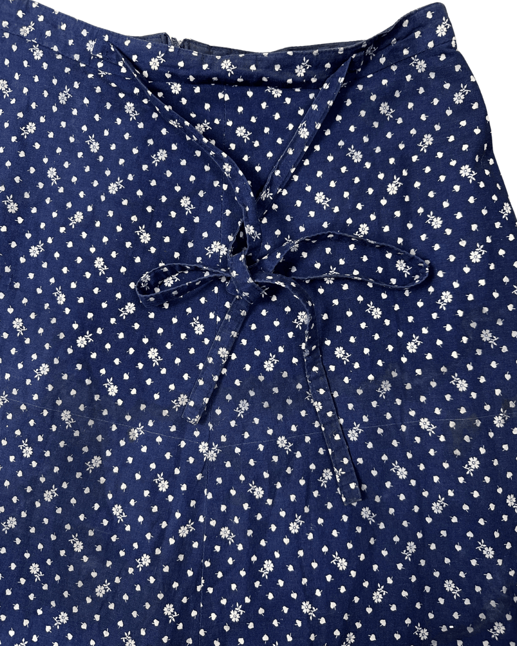 Vintage Navy Blue Floral Midi Skirt - Funkify