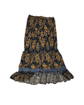 Vintage Navy & Mustard Ruffle Boho Maxi Skirt - Funkify