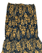Vintage Navy & Mustard Ruffle Boho Maxi Skirt - Funkify