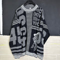 Vintage Number Print Sweater - Funkify