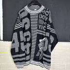 Vintage Number Print Sweater - Funkify