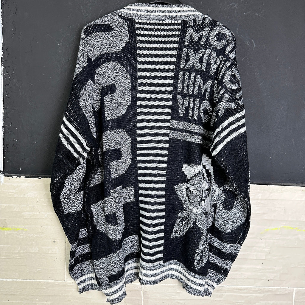 Vintage Number Print Sweater - Funkify