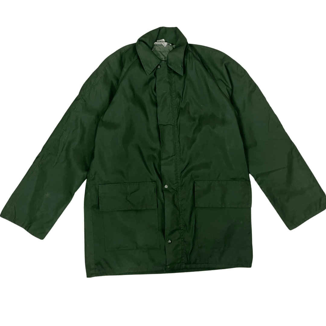 Vintage Olive Green Long Jacket Large - Funkify
