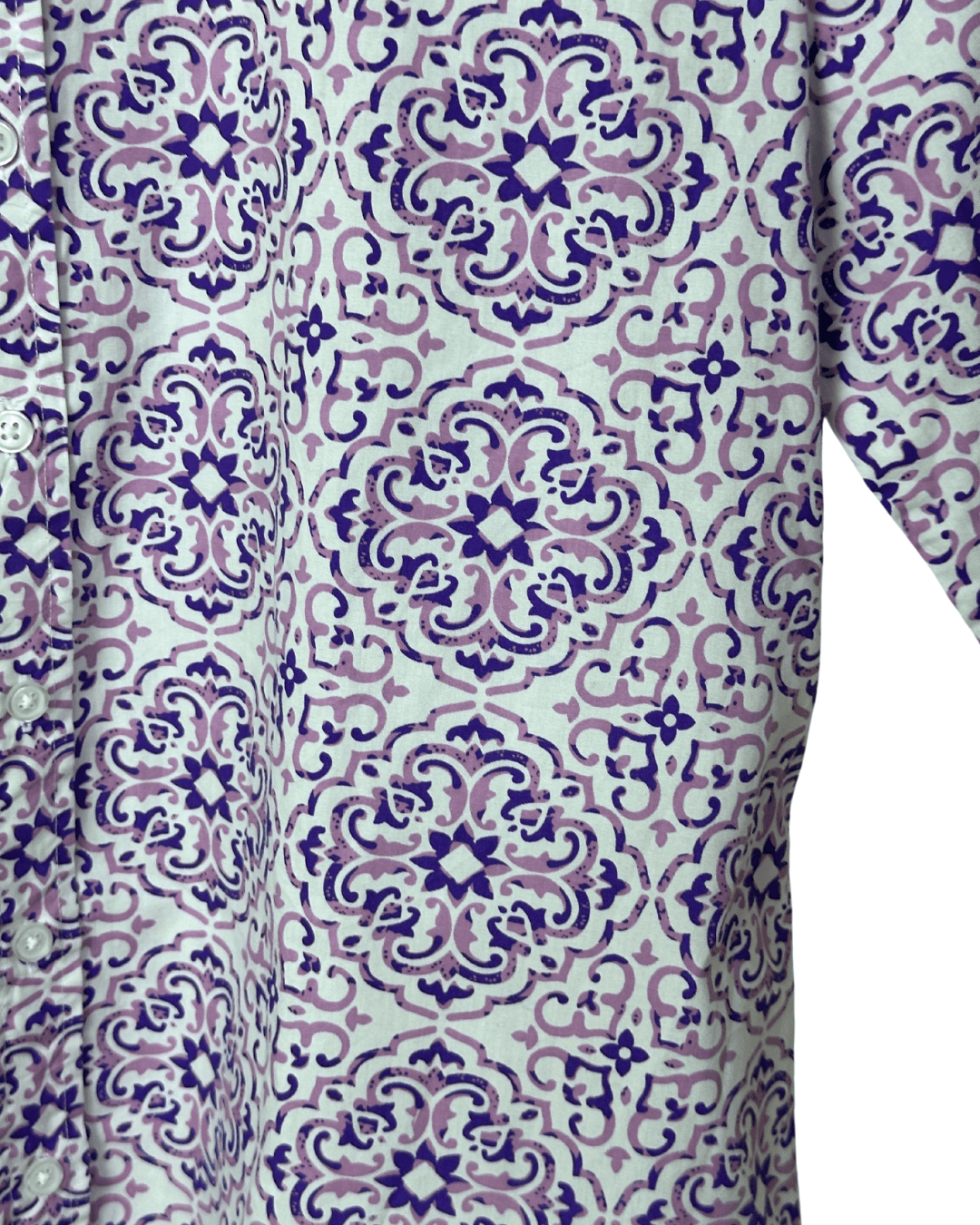 Vintage Ornate Tile Pattern Shirt Medium - Funkify