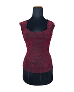 Vintage Paisley Cap Sleeve Burgundy Top - Funkify