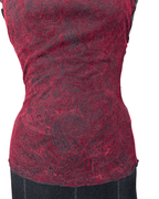 Vintage Paisley Cap Sleeve Burgundy Top - Funkify