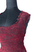 Vintage Paisley Cap Sleeve Burgundy Top - Funkify