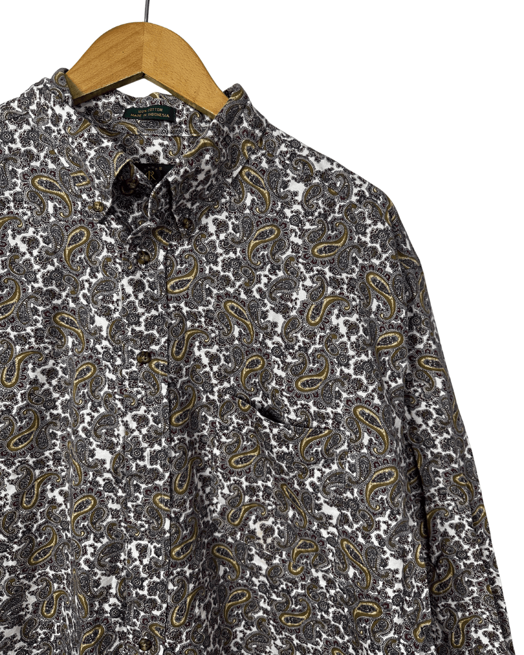 Vintage Paisley Print Long Sleeve Shirt 2XL - Funkify
